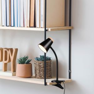 Black clip on light modern, Rahul, 4,5W, 3000K LED, with switch