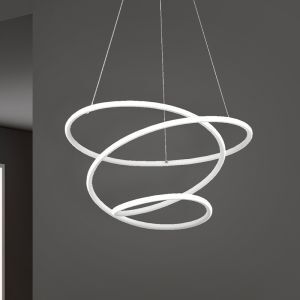 White dining table hanging lamp design, Marell, 36W, 4000K LED, 3-step dimmable