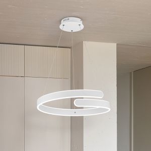 White dining table hanging lamp design, Resy, 37W, 4000K LED, 3-step dimmable