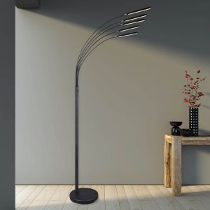 Black floor lamp modern, Ekram, 3,5W, 3000K LED, with switch