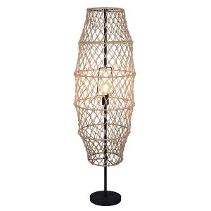 Brown floor lamp rustic, Liduina, with switch