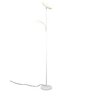 White floor lamp modern, Shahid, 17W, warm to cold white adjustable LED, with touch dimmer