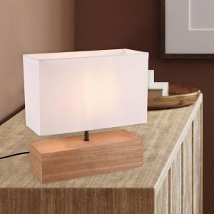 Wood table lamp brown, Job, with switch