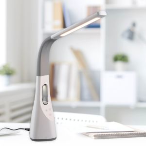 White desk lamp modern, Zuris, 5W, warm to cold white adjustable LED, with touch dimmer