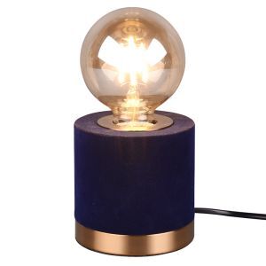 Concrete table lamp blue, Fabienne, with switch