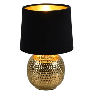 Ceramic table lamp gold, Jorre, with switch
