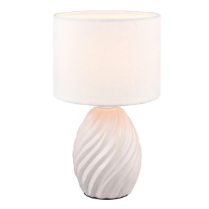 White table lamp retro, Roeland, with switch