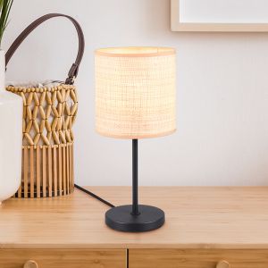 Cream table lamp rustic, Peder, with switch