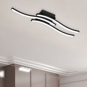 Black flush ceiling light modern, Go, 5W, 3000K LED