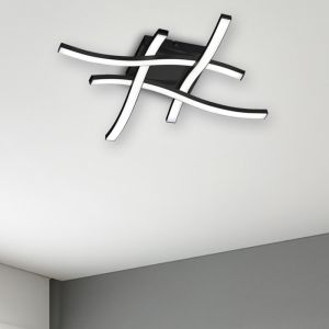 Black flush ceiling light modern, Go, 5W, 3000K LED