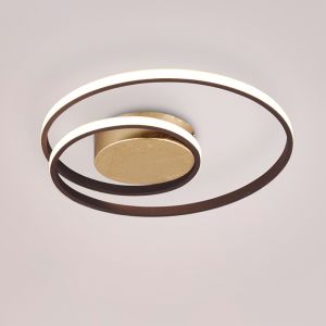 Rust Coloured flush ceiling light modern, Sassandra, 22W, 3000K LED, 3-step dimmable