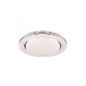 White flush ceiling light modern, Alpha, 22W, warm to cold white adjustable LED, with remote control