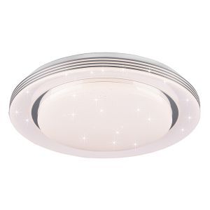 White flush ceiling light modern, Alpha, 22,5W, warm to cold white adjustable LED, with remote control