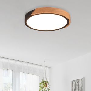 Black flush ceiling light modern, Nevil, 20W, 3000K LED, 3-step dimmable