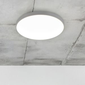 Grey flush ceiling light plastic, Sharde, 18W, 4000K LED, IP44