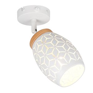 White wall spotlight modern, Delana, with switch