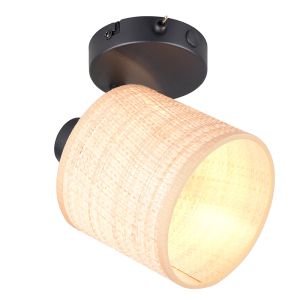 Cream wall light rustic, Peder, with switch
