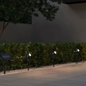 Black solar garden spike lights, Mijke, 0,5W, 4000K LED, IP44