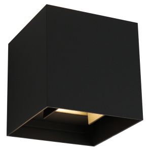 Modern up down wall light black, Binari, 6W, 2700K LED, IP65
