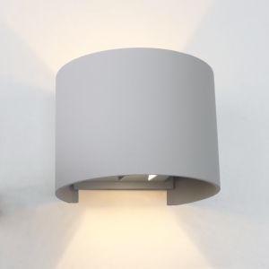 Modern up down wall light grey, Dion, 6W, 3000K LED, IP65
