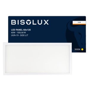 Bisolux 1200x600 LED Panel - 60W - 3000K - UGR<19 - Side-Lit