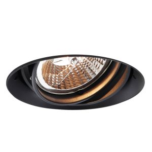Modern trimless recessed downlight black, Wilhelm, GU10 AR111