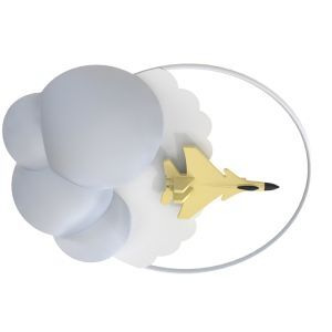 Metal children's ceiling light white, Jet, 37W, 3000K LED, 3-step dimmable