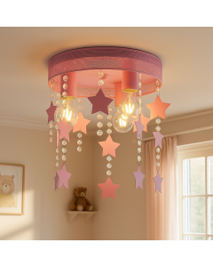 Metal kid's ceiling light pink, Doenja