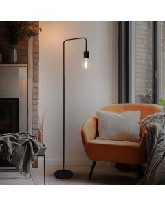 Modern floor lamp black, Carlos, with switch