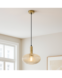 Retro pendant light amber, Charlois