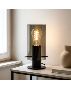 Design table lamp grey, Dilaram, with switch