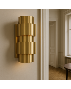 Modern wall light brass, Ludo