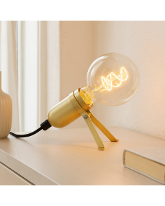 Metal table lamp gold, Gidon, with switch