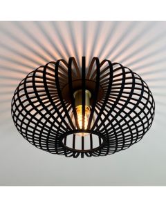 Industrial flush ceiling light gold, Lieve