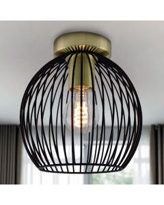Industrial flush ceiling light gold, Wiro