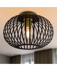 Industrial flush ceiling light gold, Lieve