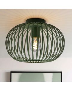 Industrial flush ceiling light green, Lieve