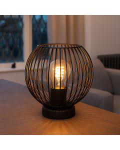 Industrial table lamp black, Wiro, with switch