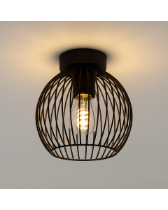 Industrial flush ceiling light black, Wiro