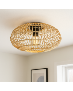 Rustic flush ceiling light brown, Emilio