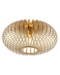 Industrial flush ceiling light gold, Lieve
