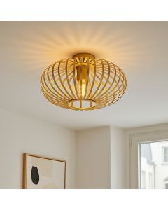 Industrial flush ceiling light gold, Lieve