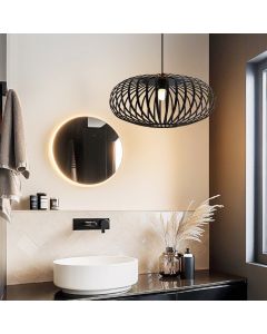 Industrial bathroom pendant light black, Lieve, IP44
