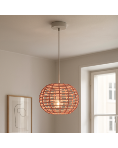 Rattan pendant light pink, Roza