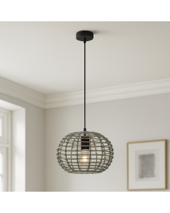 Rattan pendant light grey, Roza