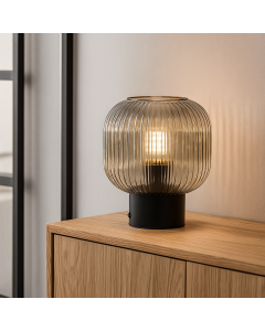 Retro table lamp grey, Charlois, with switch