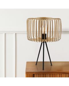 Bamboo table lamp brown, Tina, with switch