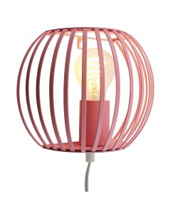 Industrial wall light pink, Lieve, with switch
