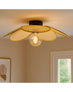 Rattan ceiling light brown, Rowen