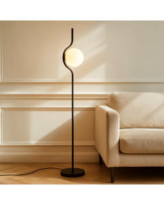 Modern floor lamp black, Merel, with switch